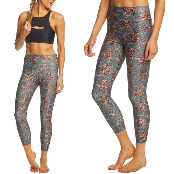Onzie Basic Printed High-Rise 7/8 Performance Athletic Leggings in Decco Size XL - Picture 1 of 8